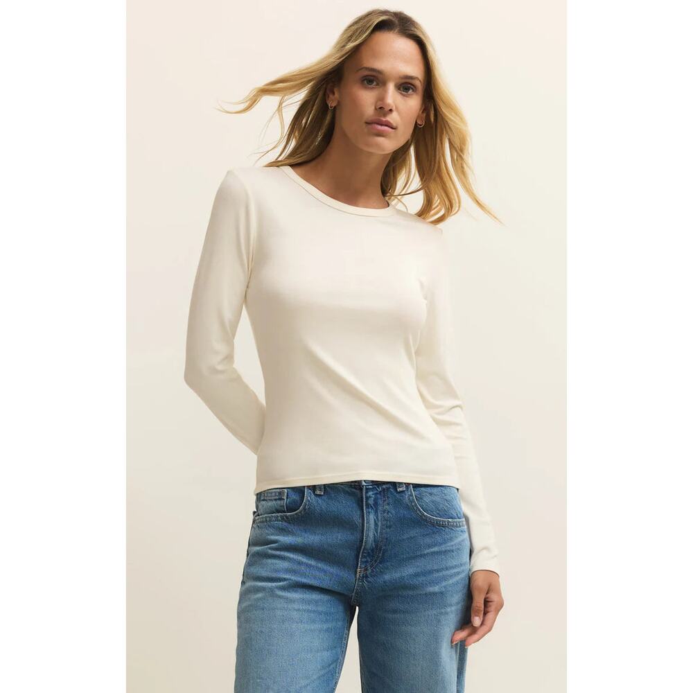 Z Supply Second Skin Crew Long Sleeve Top - Cloud NWT VARIOUS SIZES